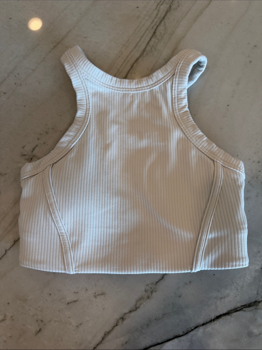 lululemon athletica Cream Ribbed Racerback Sports Bra